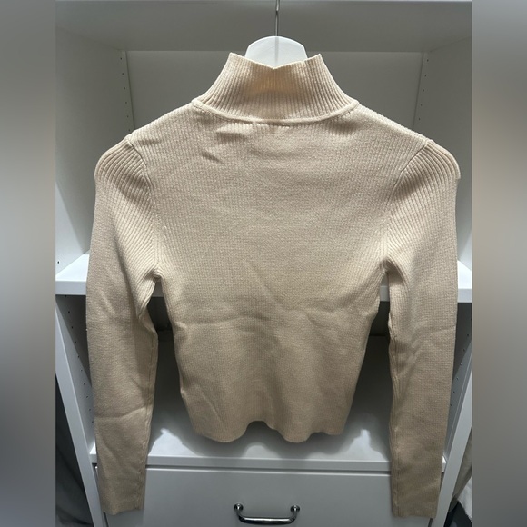 KANGOL by H&M Ribbed Mockneck top - beige - size S - Picture 2 of 8